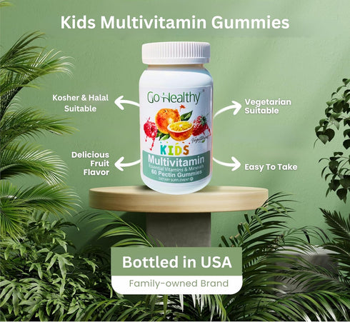 Go Healthy Kids Multivitamin Gummies, Immune Support, Kids Vitamin Gummies, Kosher Kid Vitamin, Halal, Non-GMO, Gluten-Free Tasty Gummy - 30 Servi...