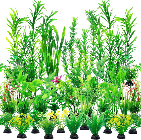 30pcs Fish Tank Accessories Aquarium Decorations Green Plants, Green Fish Tank Decorations Plant, Fish Tank Decor, Aquarium Decor Plastic Plants...