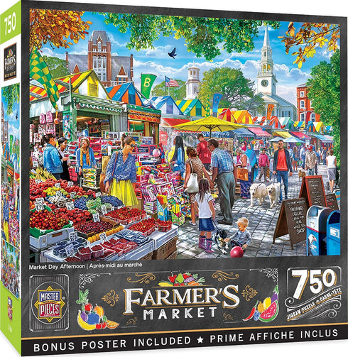 Masterpieces 750 Piece Jigsaw Puzzle for Adults and Family - Market Day Afternoon - 18"x24"...