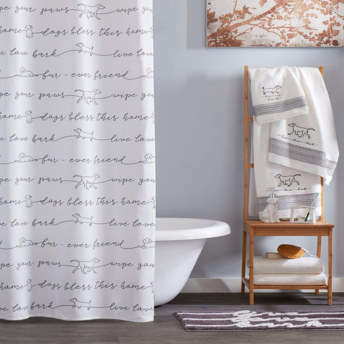SKL Home by Saturday Knight Ltd. Fur Ever Friends Shower Curtain, Black...