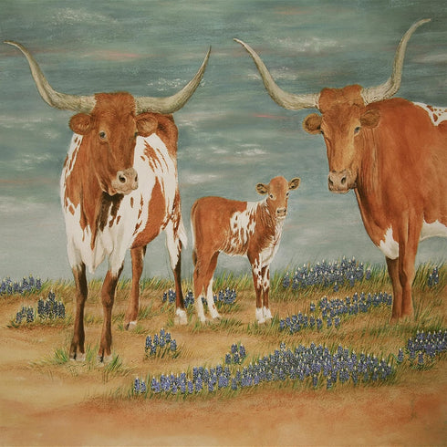 Xiyuekissu Texas Longhorn Cow Cute Animal Farmhouse DIY 5D Diamond Art Full Round Drill Embroidery Cross Stitch Arts Craft Canvas Wall Decor 12x12...