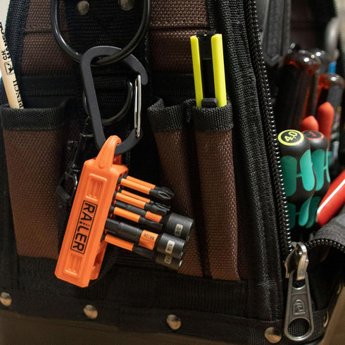 Screwdriver Magnetizer Bit Holder Organizer – Railer 10-Hole Magnetizer/Demagnetizer Bit Organizer Holder with Carabiner...