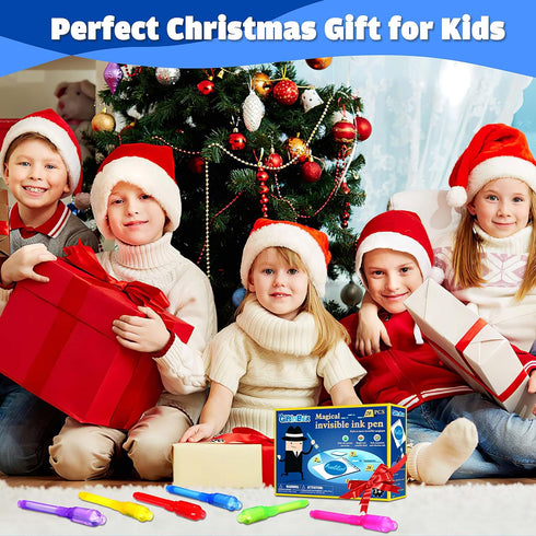GIFTINBOX Invisible Ink Pen, 28PCS Spy Pen for Kids with UV Light Magic Marker for Secret Message, Birthday Party Favors for Kids, Classroom Prize...