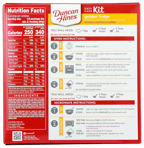 Duncan Hines Easy Cake Kit Golden Fudge Cake Mix, 8.4 OZ...