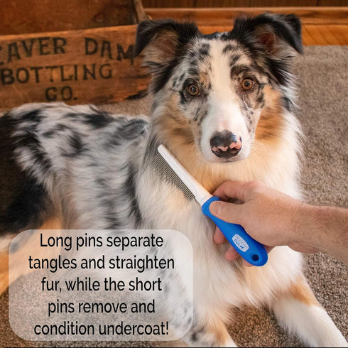 Ultimate Pet Dematting & Deshedding Set - 3 in 1 Grooming Tool Set - Dual Sided Undercoat Rake, Dematting Razor Comb & Detangling Pet Comb...