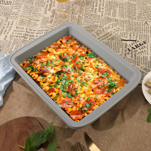 Silicone Baking Dish with Handles, Deep Rectangular Bakeware Cake Pan, Compatible with Fancy Panz, for Lasagna, Cake, Brownie or Family Dinner, 12...