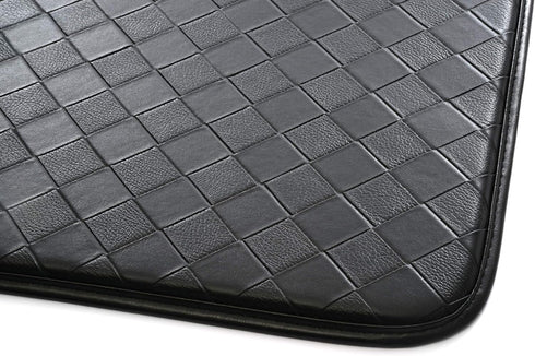 Anti-Fatigue Kitchen Faux Leather Non-Skid Cushioned Comfort Mat, 18" x 30", Diamond Black/Black...