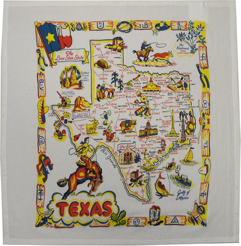 Tablecraft Products Co. Texas State Map Souvenir Dish Towel,22 inches square...