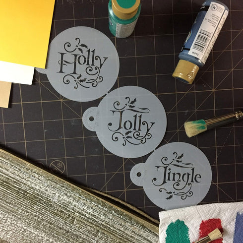 Holly, Jolly and Jingle Cookie Stencil Set by Designer Stencils...
