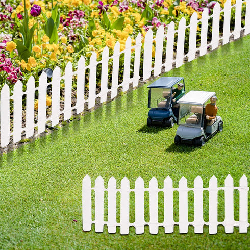 40 Inches Miniature Fairy Garden Fence, DIY Wood Picket Fence Mini Ornament for Dollhouse...