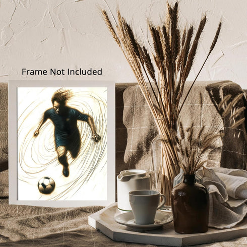 Posterizer 1 pcs-abstract Football-soccer player dribbling poster -3-Sports & Hobby Art Gifts for sports fans Decor for Home & Office- unframed wa...
