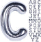 Letter Balloons 40 Inch Giant Jumbo Helium Foil Mylar for Party Decorations Silver C...