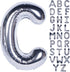 Letter Balloons 40 Inch Giant Jumbo Helium Foil Mylar for Party Decorations Silver C...