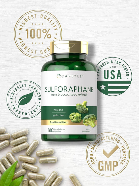 Carlyle Sulforaphane | from Broccoli Seed Extract | 180 Capsules | Traditional Herbal Supplement | Non-GMO and Gluten Free Formula...