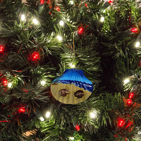 Needzo Hand Painted Seashell with Ocean and Sea Turtles, Hanging Ornament Decoration for Beach House, 4 Inches...