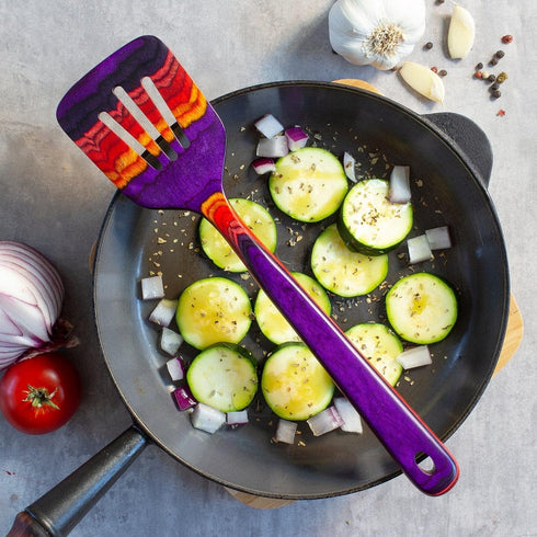 Baltique Waikiki Collection 12-1/2" Wooden Slotted Spatula, Safe for Nonstick...