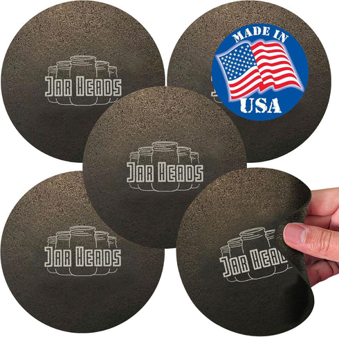 JAR HEADS Rubber Jar Opener Gripper Pad 5 Pack - Thick 5 Inch Grippers for Opening Jars Made in the USA - Jar Opener for Weak Hands & Seniors with...