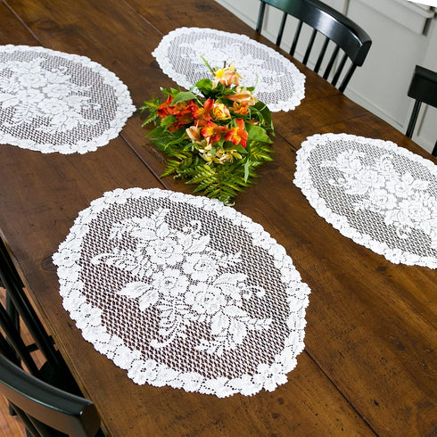 Heritage Lace Victorian Rose 13x20 White Placemat (Set of 4)...
