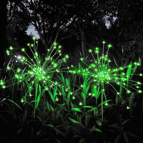 JJGoo Solar Garden Lights Solar Firework Lights, 2 Pack 120 LEDs 2 Lighting Modes Solar Lights Outdoor Waterproof for Garden Patio Walkway Pathway...