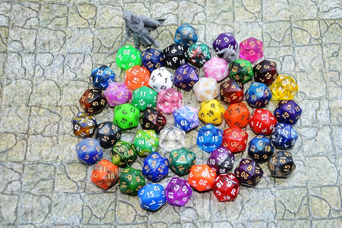 50-Pack 20 Sided Dice D20 Polyhedral Dice with Pouch for DND RPG MTG Table Game...