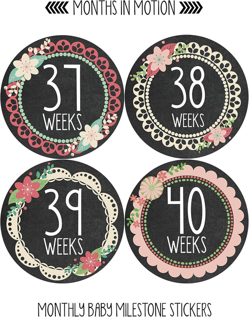 Pregnancy Weekly Belly Growth Stickers - Baby Bump Belly Stickers - Maternity Week Sticker - Pregnant Expecting Photo Prop Keepsake - Expectant Mo...