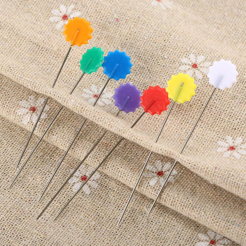 Mgoodoo 100PCS Sewing Pins Flat Head, 1.97inch Straight Pins Flower Head Quilting Pins for Dressmaker, Fabric, Craft, Sewing Project, DIY Jewelry ...