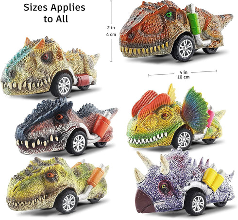 Dinosaur Toys for Ages 2-4, Pack of 6 | Pull Back Dinosaur Cars for Kids | 4 Inch Pull Back Cars for Boys Age 4-7 | Dinosaur Car Toys | Pull Back ...