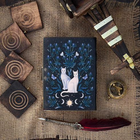 Blank Spell Book of Shadows Journal Moon Phase Printed Witchcraft Supplies Wiccan Notebook Handmade Vintage Deckle Paper Grimoire Journal Leather ...