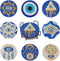 8Pcs Evil Eye Diamond Painting Coaster 5D Diamond Cup Mat with Holder Cork Pad Rhinestone Non Slip Drink Table Coaster for Beginners Adults DIY Pa...