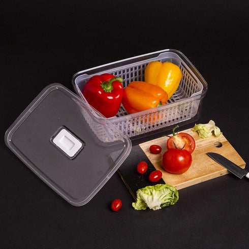 BINO | Produce Saver - 15.2 Cup/3.6L | Fridge Storage Containers for Fruits and Vegetables | Vegetable Storage with Adjustable Air Vent, Removable...
