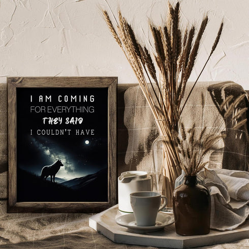 Posterizer 1 pcs-encouraging wolf poster quote-Motivational & Inspirational Art-Gift For Animal Lovers-Living Room Bedroom Decor- UNFRAMED Wall Ar...
