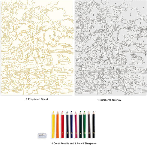 Royal Brush Color Pencil by Number Kit 8.75"X11.75"-Westie Pups, Multicolor...
