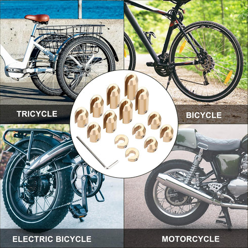 WYNNsky 14PCS Motorcycle Spoke Wheel Weights, Brass Reusable Wheel Spoke Balance for ADC Bikes and Other Spoke Wheeled Bikes...