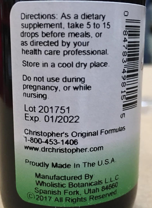 Christopher's Original Formulas Lung Plus Bronchial Supplement, 2 Fluid Ounce...