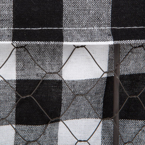 DII Farmhouse Chicken Wire Storage Baskets with Liner, Small, Vintage Black & White Check, 9x7x6", 3 Piece...