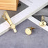 Helicopchain Initial Cufflinks and Tie Clips Set for Men Personalized Shirt Gold Cuff Links and Tie Bar Alphabet Letter A-Z with Gift Box for Wedd...