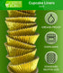 Green Direct Cupcake Liners - Standard Size Gold Cupcake Wrappers to use for Pans or carrier or on stand - Paper Baking Cups Pack of 240...