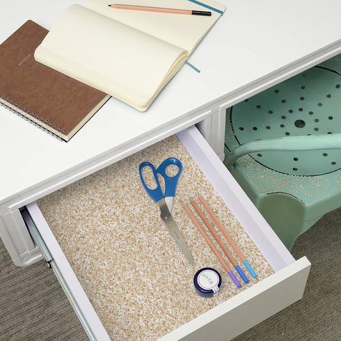 Con-Tact Brand Grip Prints Shelf Liner, Durable and Non-Adhesive Liners, Non-Slip Drawer and Cabinet Liner, 18" x 8', Beige Granite, Pack of 1 Rol...