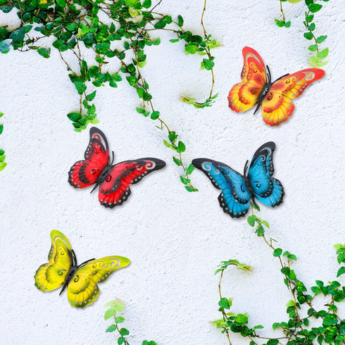 Yungeln Metal Butterfly Wall Decor 3D Butterflies Wall Art Hanging Sculpture Metal Butterfly Outdoor Wall Art Decor for Patio,Fence, Garden,Yard,O...