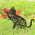 Haofy Cat Silhouette, 1 Piece of Lifelike Cat Yard Art Garden Metal Statue Decor, Hollow Decorative Stakes for Outdoor Farmhouse Pathway Lawn Deco...