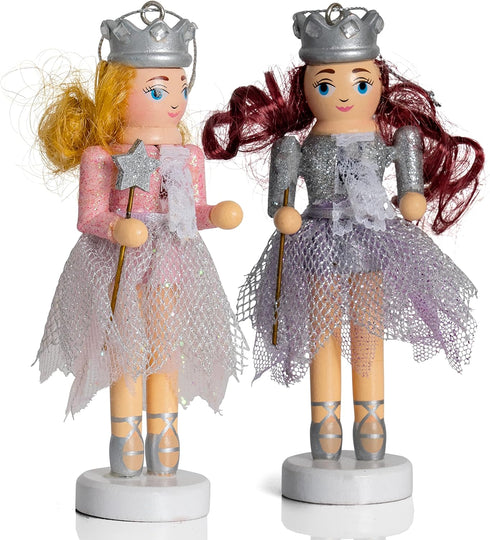 Ornativity Nutcracker Hanging Ornament Figures – Fairy Ballet Girls Dancers Glittered Christmas Mini Wooden Small Ornaments Nutcrackers Xmas Tree ...