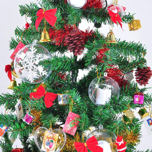 Clear Plastic Fillable Ornaments Ball, DIY Ornaments for Christmas, Wedding, Party, Home Decor (120mm/5pcs)...