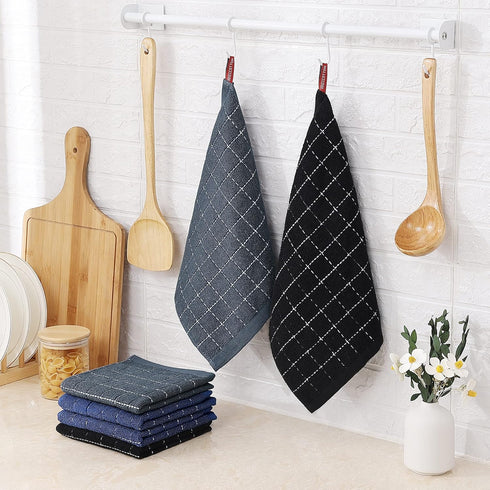 Homaxy 100% Cotton Terry Kitchen Dish Cloths, Ultra Soft and Absorbent Dish Towels for Kitchen, Suitable for Drying and Washing Dishes, 6 Pack, 12...
