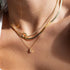 CHESKY 14K Gold Plated Snake Chain Necklace Gold Herringbone Necklace for Women Minimalist Necklace Chain 3MM(W) 14"(L)...