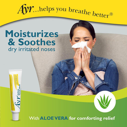 Ayr Saline Nasal Gel, With Soothing Aloe, 0.5 Ounce Tube (Pack of 1)...