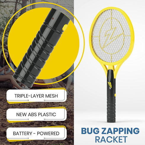 Zap It Electric Fly Swatter Racket & Mosquito Zapper - High Duty Battery Powered 3,500 Volt Electric Bug Zapper Racket - Fly Swatter Electric - Fl...
