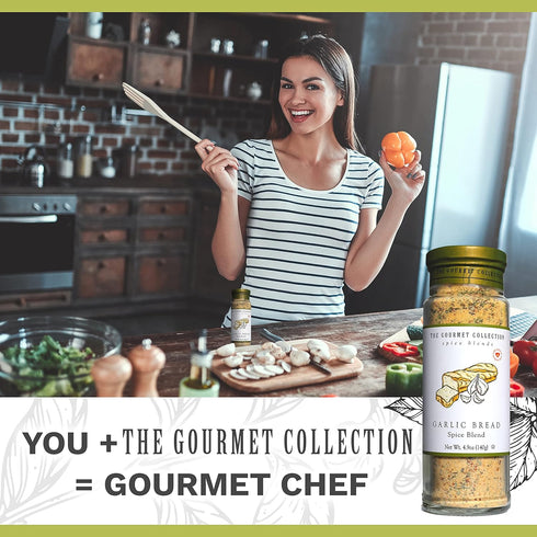 The Gourmet Collection Spice Blends Garlic Bread Spice Blend - Garlic Butter Seasoning for Cooking - Salt Free - Bread, Rice, Salad Dressing....
