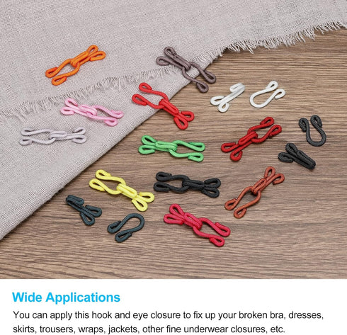 uxcell 40Pcs Brass Sewing Hooks and Eyes Closure, 38mm Covered Invisible Sewing Accessories for Bra Skirt Clothing Repair Trousers DIY Craft, Whit...