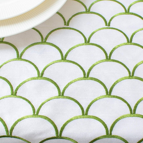 The White Petals Green Dresser Scarf Table Runner - (14x48 inch) | Fabric Lined | Properly Finised, No Fray Edges | for Home, Kitchen, Dining Room...