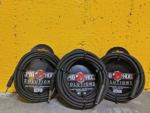 Pig Hog PHX14-10 1/4" TRSF to 1/4" TRSM Headphone Extension Cable, 10 Feet...